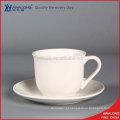 Formas diferentes em branco canecas brancas da porcelana Costume seu copo e saucer de chá do logotipo